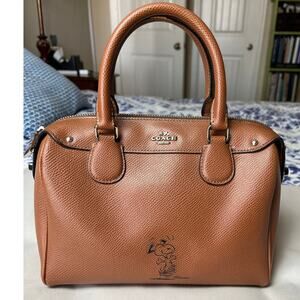 Coach Brown Mini Bag Pebbled Leather Charm